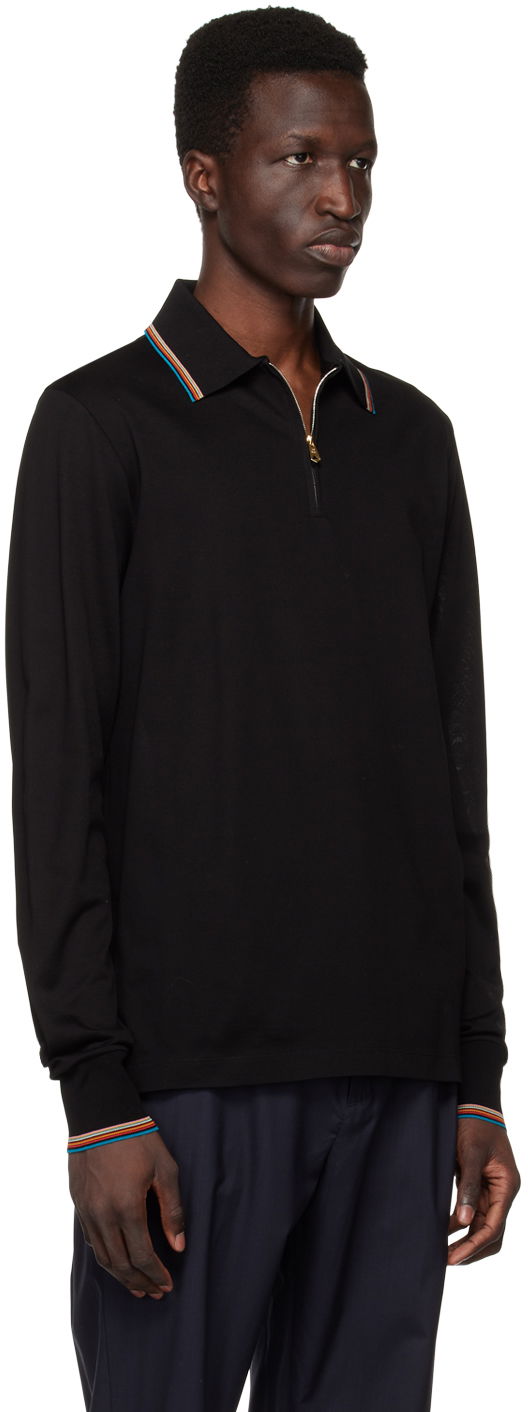 Поло тениска Paul Smith Paul Smith Long Sleeve Zip Polo Черно | M1R-031Y-K00089-79, 1