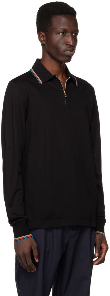 Поло тениска Paul Smith Paul Smith Long Sleeve Zip Polo Черно | M1R-031Y-K00089-79, 1
