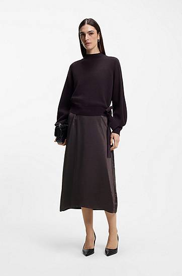 Pокля BOSS Two-in-one dress with wool-cashmere sweater layer Черно | 50547867, 1