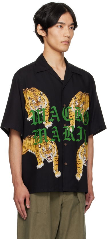 Риза WACKO MARIA WACKO MARIA Tim Lehi Tiger Print Shirt Черно | 25SS-WMS-HI07, 1