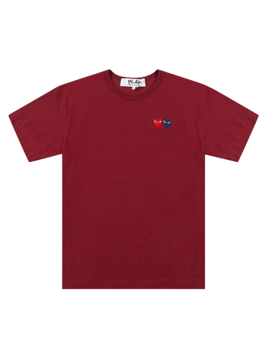Тениска Comme des Garçons PLAY Double Hearts T-Shirt Бургунди | az t226 051 4