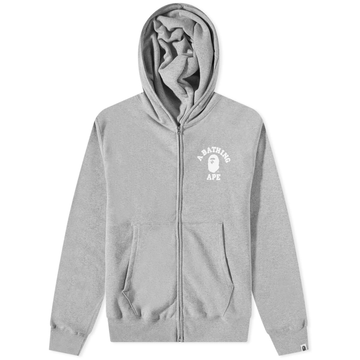 Суитчър BAPE College Relaxed Fit Full Zip Hoody Grey Сиво | 001ZPJ301018M-GRY, 0