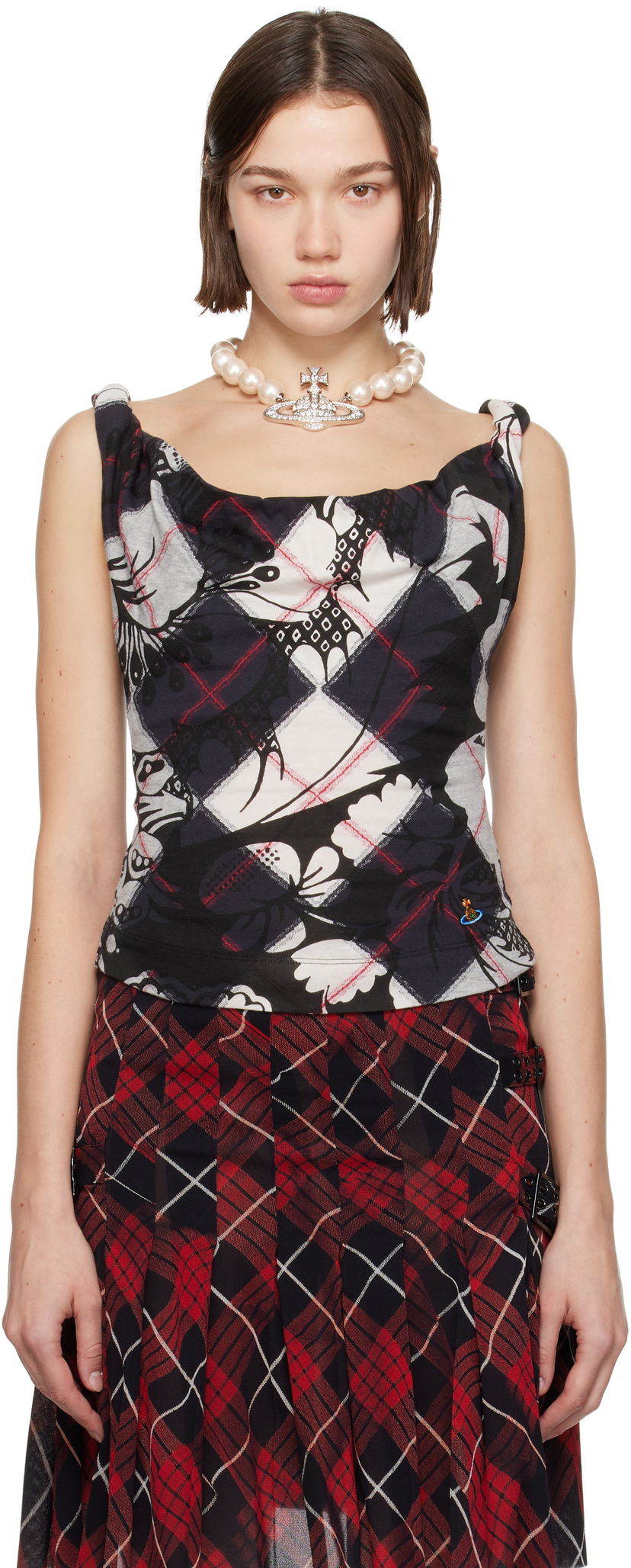 Потник Vivienne Westwood Print Tank Top Черно | 1504000B-J007Q-