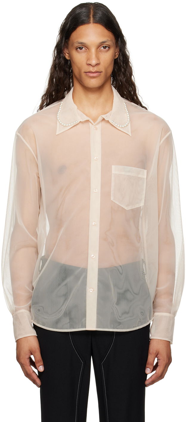 Риза Simone Rocha Simone Rocha Pearl Organza Shirt Бежово | 5289B 0069, 0