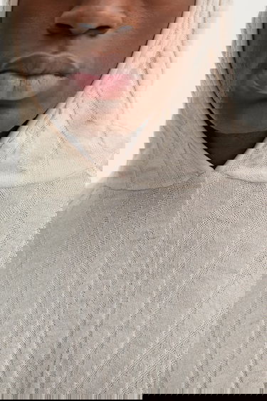 Суитчър HELIOT EMIL Lightweight Wavy Textured Wool Hoodie Бежово | SS25.M.07.070.ST18, 4