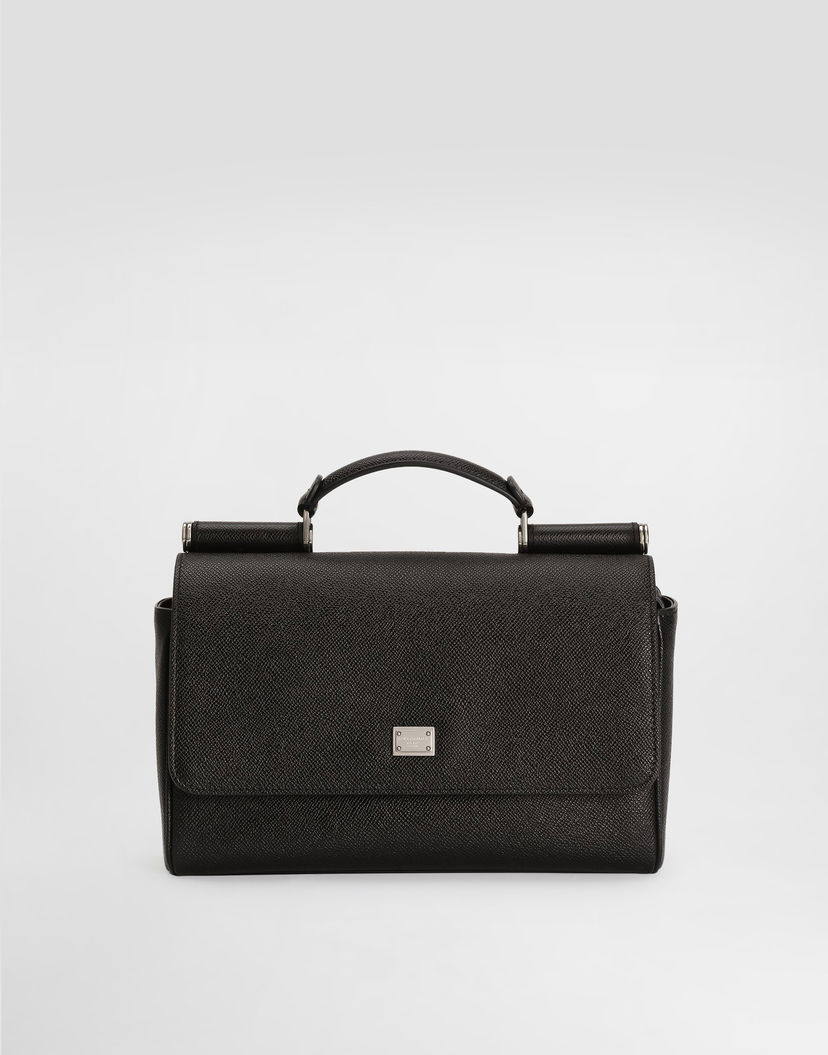 Дамска чанта Dolce & Gabbana Dolce & Gabbana Sicily Calfskin Crossbody Bag Черно | BM2516BG06580999