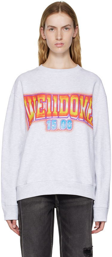 Пуловер We11done We11done Crewneck Sweatshirt with Graphic Print Сиво | WD-TS3-22-765-U-GY, 0