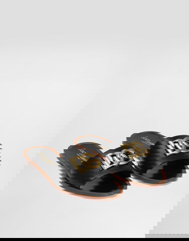 Аксесоари Dolce & Gabbana Dolce & Gabbana Calfskin Flat Slides With DG Logo Черно | CQ0619AW57680999, 1