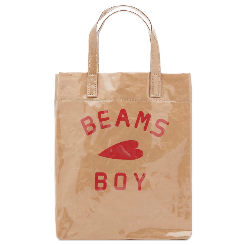 Голяма пазарска чанта BEAMS Logo Shop Bag Бежово | 13610226706-20