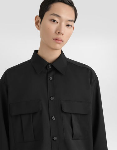 Риза Dolce & Gabbana Dolce & Gabbana Wool Blend Canvas Shirt Черно | G5OJ2TFURK8N0000, 3