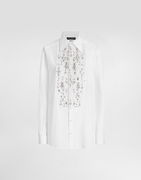 Dolce & Gabbana Rhinestone-Embroidered Tuxedo Shirt