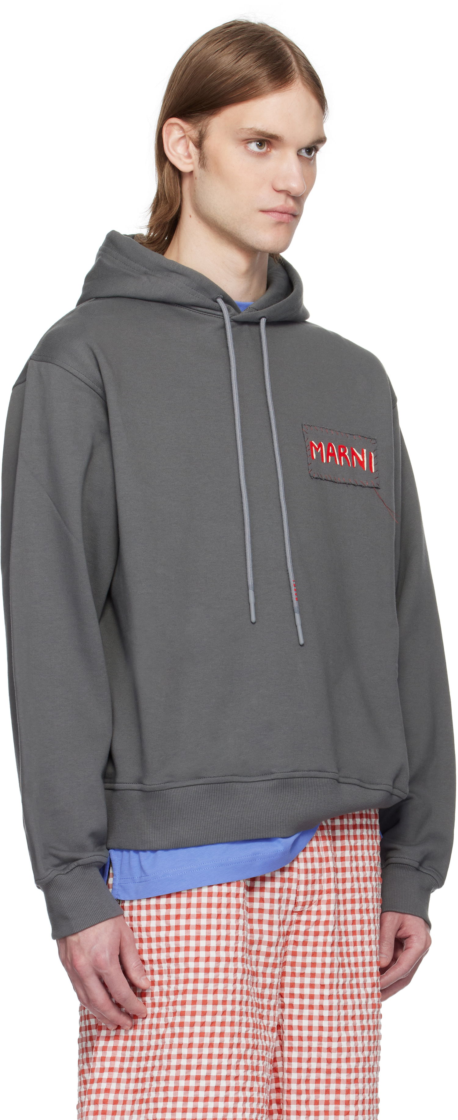 Суитчър Marni Marni Loopback Cotton Jersey Hoodie Сиво | FUMU0137X0 UTC275, 1