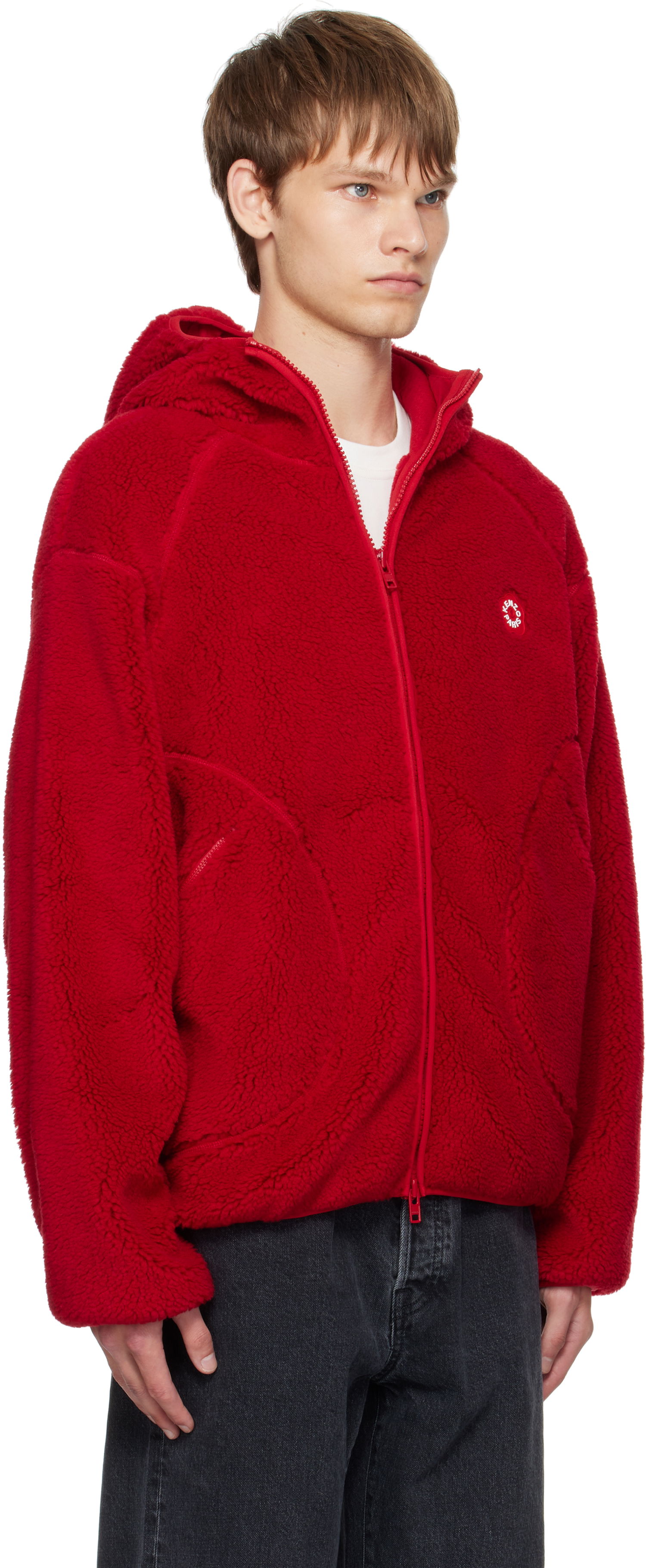 Яке KENZO Kenzo Paris 'Boke Flower 2.0' Fleece Zip-Up Hoodie Червено | FF65BL5504FP, 1