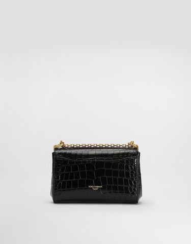 Чанта през рамо Dolce & Gabbana Dolce & Gabbana Marlene City Mini Polished Alligator Shoulder Bag Черно | BB7766A2R0880999, 3