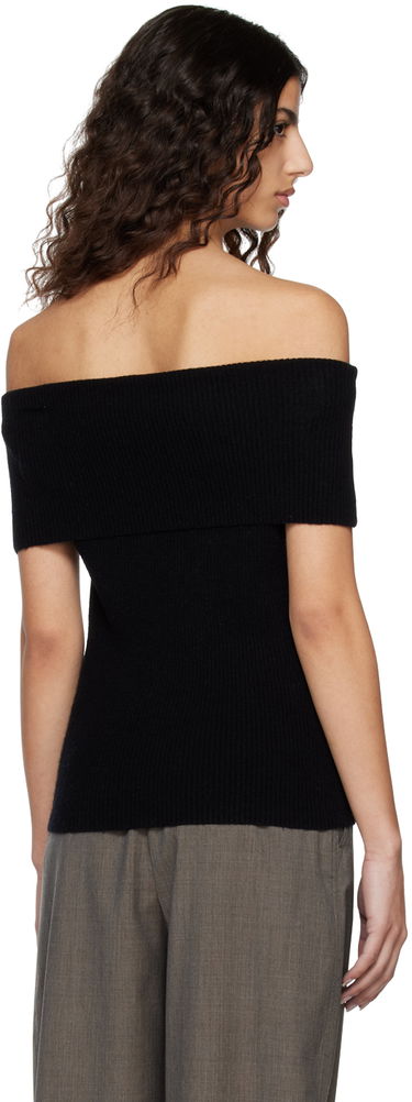 Пуловер TOTEME TOTEME Off-The-Shoulder Knit Top Черно | 231-5132-325, 2