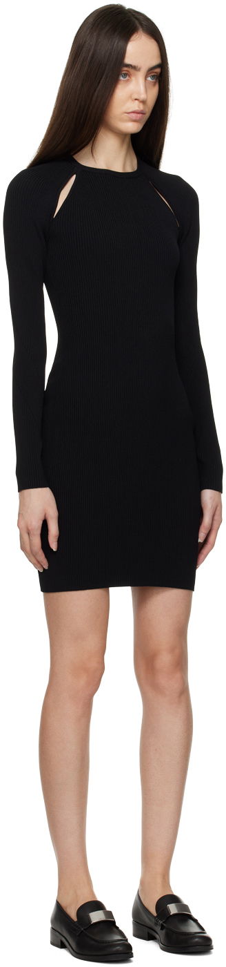 Pокля rag & bone Rag & Bone Asher Shoulder Cutout Ribbed Knit Minidress Черно | WAS22HS048YL48, 1