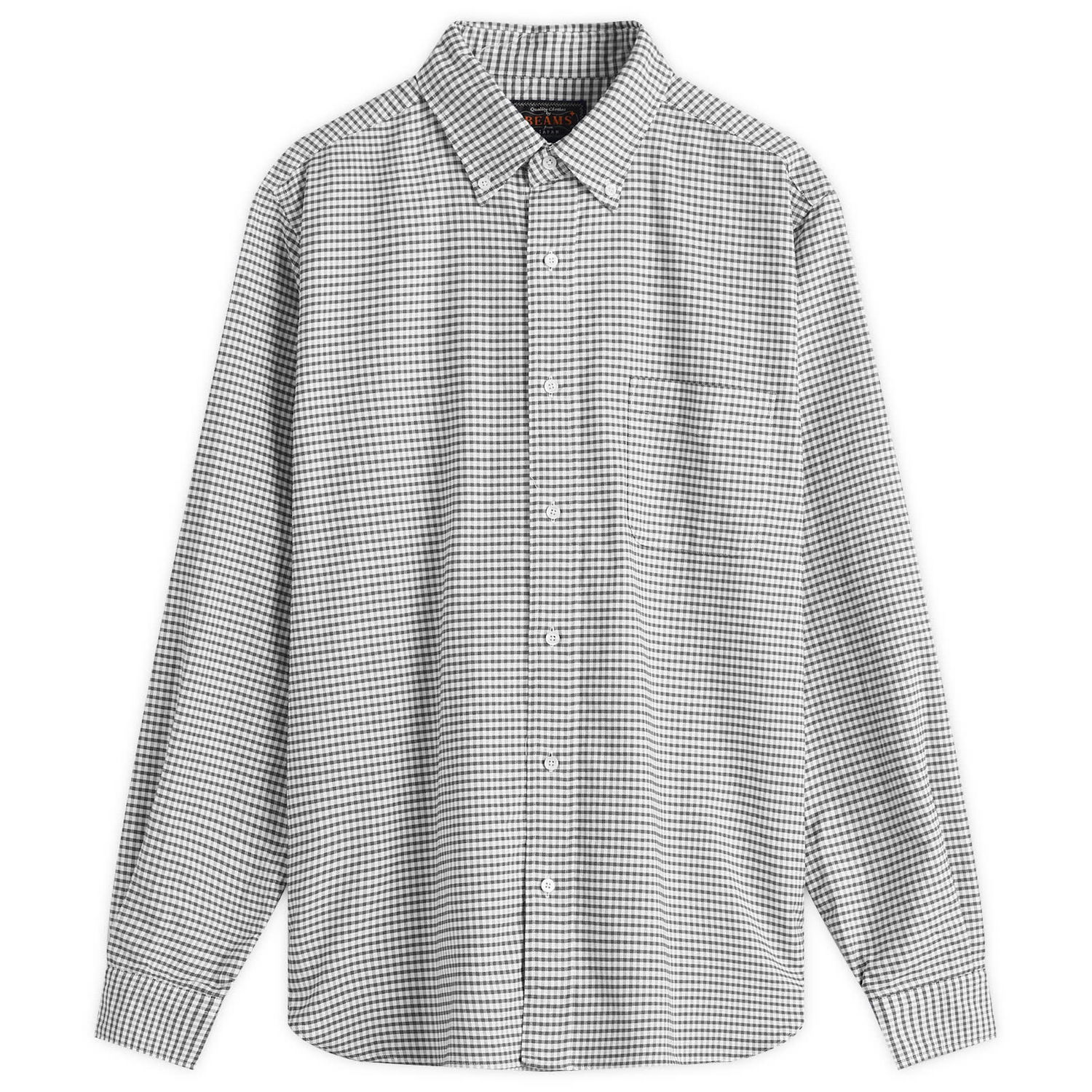 Риза BEAMS Beams Plus Button Down Gingham Oxford Shirt, Size Small Сиво | 3811-0077-139-19, 1