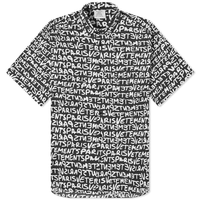 Риза VETEMENTS Grafitti Print Shirt Черно | UE64SH800BW