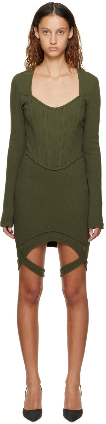 Pокля Dion Lee Dion Lee Fin Corset Minidress Зелено | A9862P22, 0