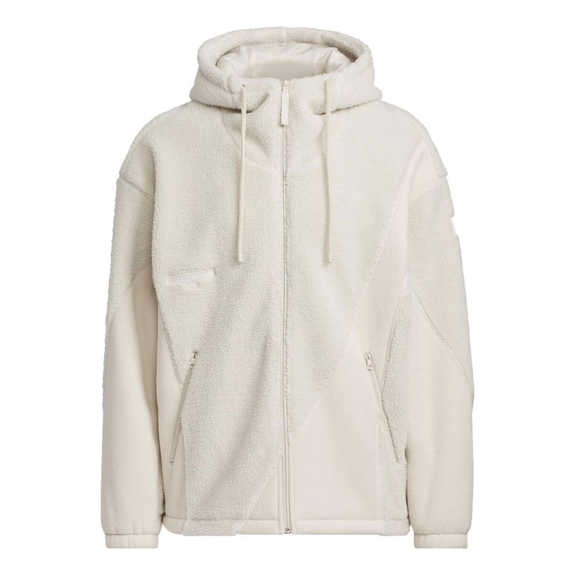 Палта adidas Originals Mix Knit Full Zip Hoodie Бяло | IP4974