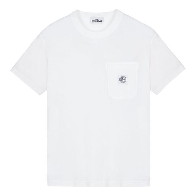 Тениска Stone Island Basic Patch Pocket T-Shirt Бяло | 101521957-A0001, 0