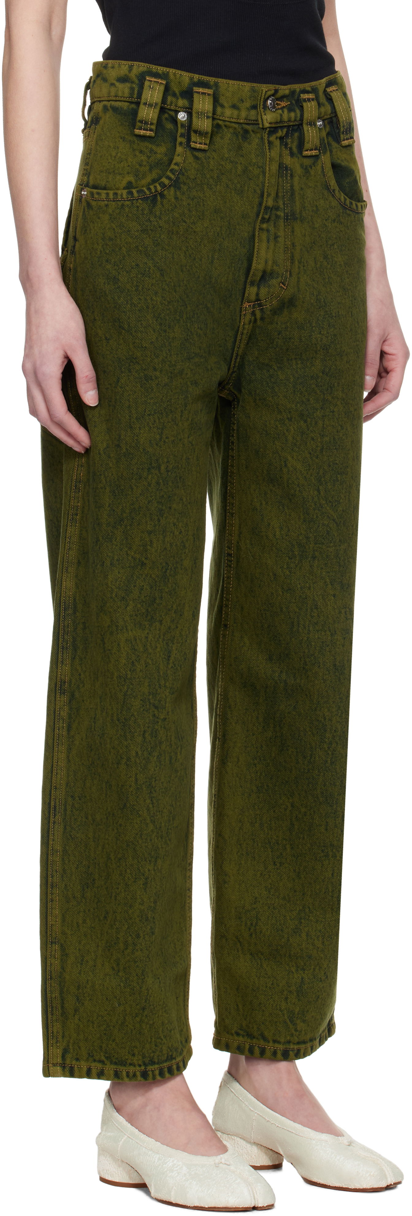 Дънки Eckhaus Latta Eckhaus Latta Baggy Jeans Зелено | 555-EL-PS25-B -, 1