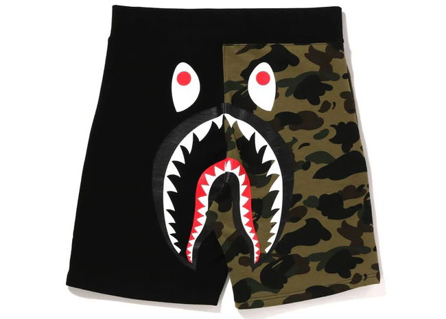Къси панталони BAPE 1st Camo Back Shark Sweat Shorts Зелено | 1I20-153-004, 0