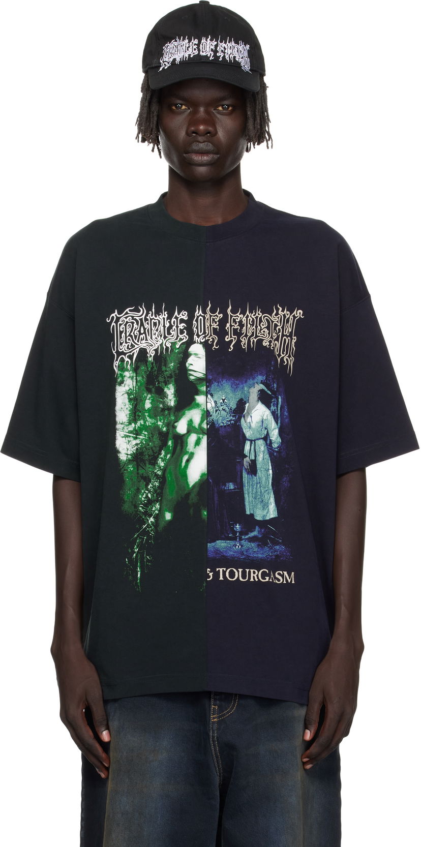 Тениска VETEMENTS Vetements Cradle of Filth Cut-Up Oversized T-Shirt Черно | UCF76TR850EN