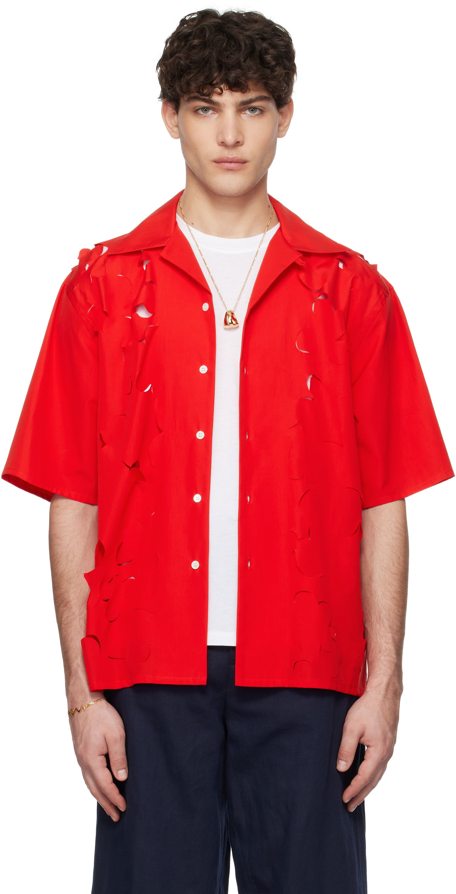 Риза Marni Marni Cut Out Bowling Shirt Червено | CUMU0342S0 USR013, 0