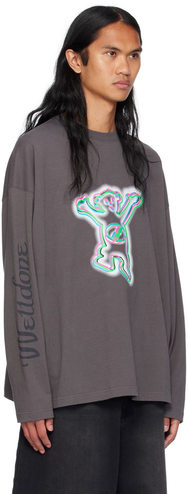Тениска We11done We11done Teddy Graphic Long Sleeve T-Shirt Сиво | WD-TT3-22-833-U-CH, 4