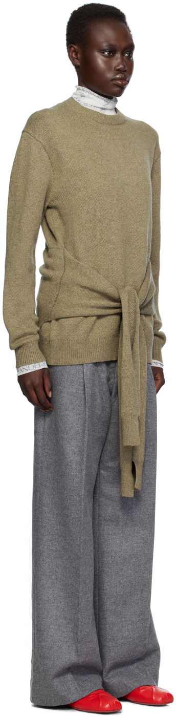 Пуловер JW Anderson JW Anderson Draped Tie-Front Sweater Кафяво | KW1263-YN0384, 4