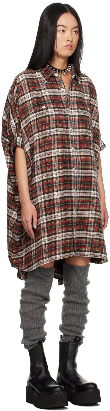 Pокля R13 R13 Oversized Plaid Minidress Червено | R13WR019-R256B, 1