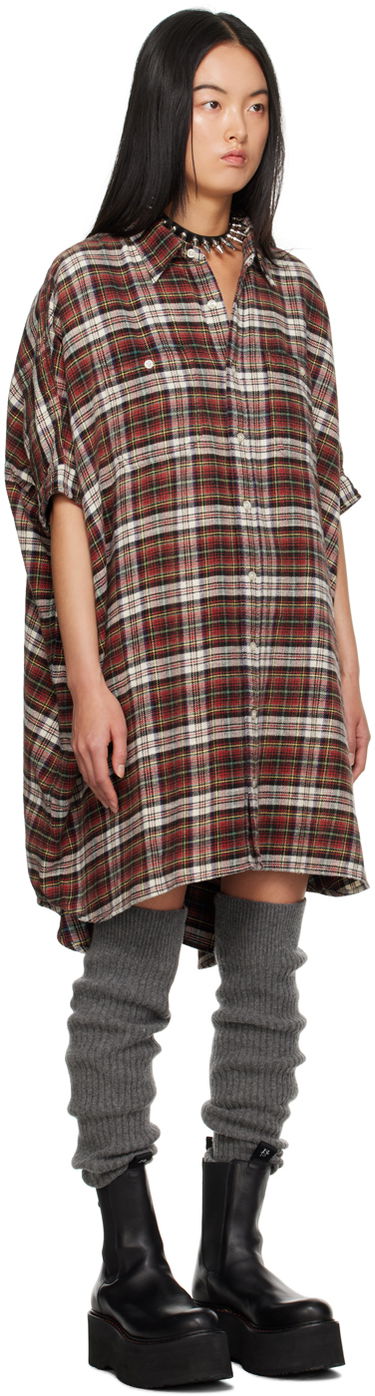 Pокля R13 R13 Oversized Plaid Minidress Червено | R13WR019-R256B, 1