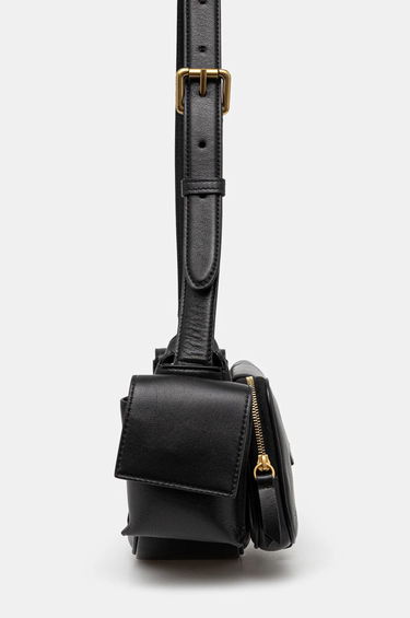 Чанта за кръста Fiorucci Multi-Pocket Leather Waist Bag Черно | U01FPABA123LE04BK01, 3