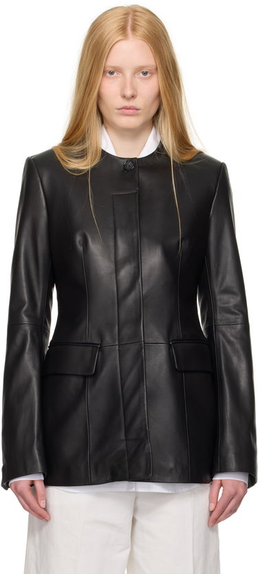 Яке TOTEME TOTEME Collarless Leather Jacket Черно | 252-WRO0192-LE0127, 0