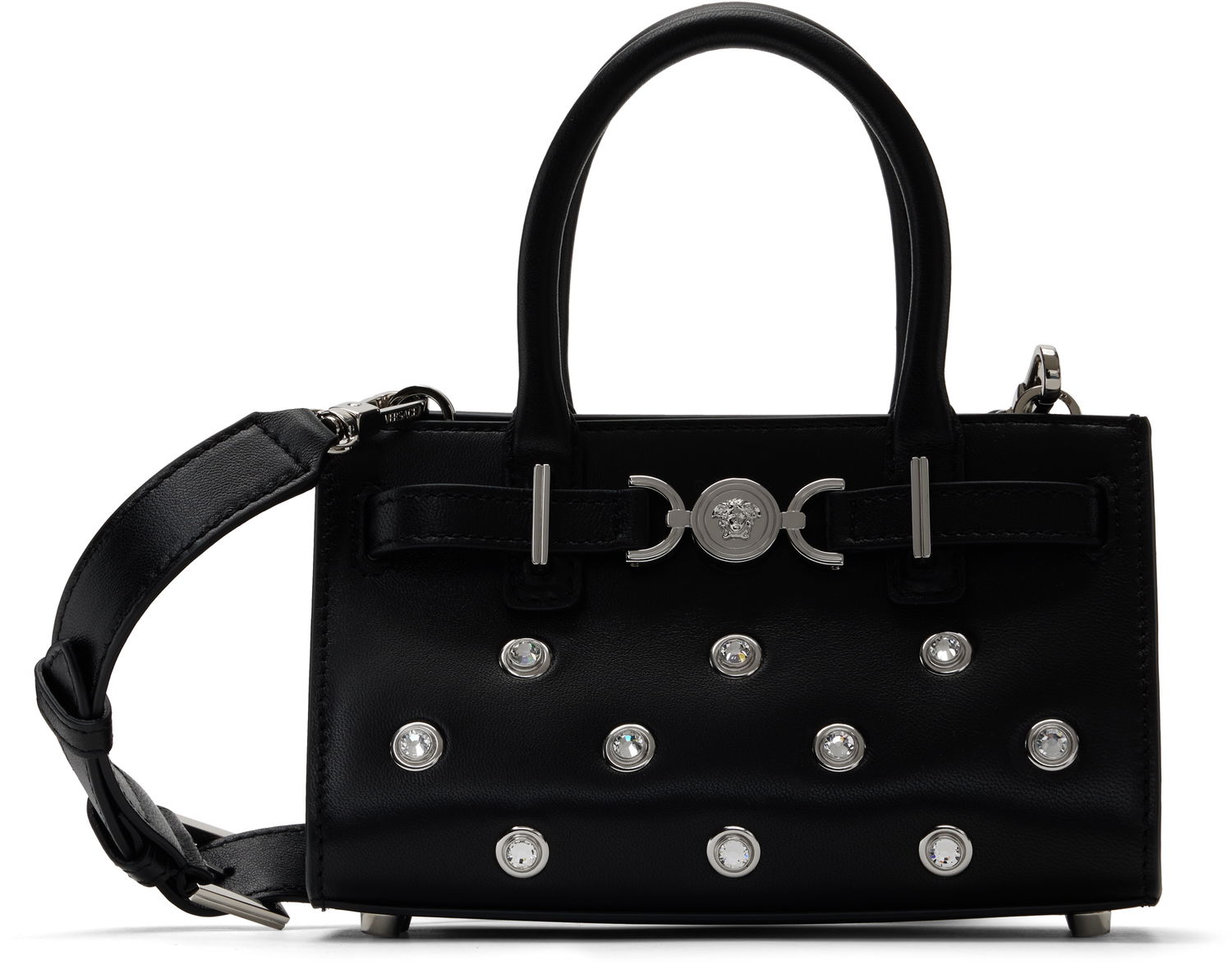 Дамска чанта Versace Versace Medusa '95 Crystal-Embellished Mini Bag Черно | 1015820_1A13490_1B00P, 0