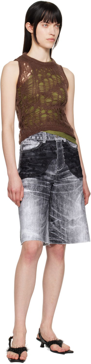 Къси панталони Andersson Bell Andersson Bell Lace Paneled Denim Shorts Сиво | apa794w, 3