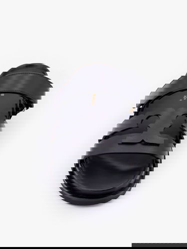 Кецове и обувки Tory Burch Black Leather Slide Sandals Черно | 161636006, 4