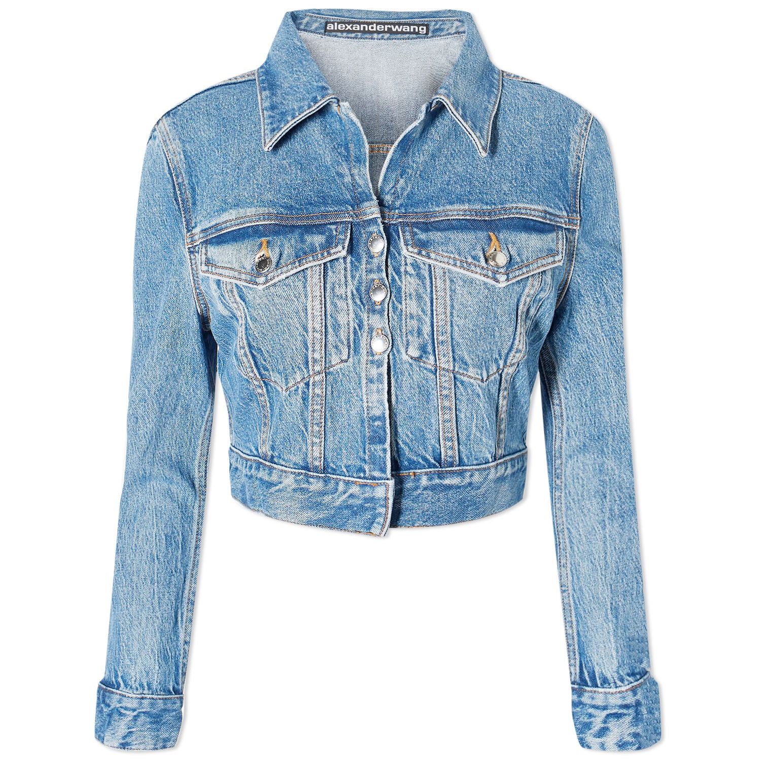 Яке Alexander Wang Shrunken Cardi Trucker Denim Jacket Синьо | 4DC1242212-482A, 0