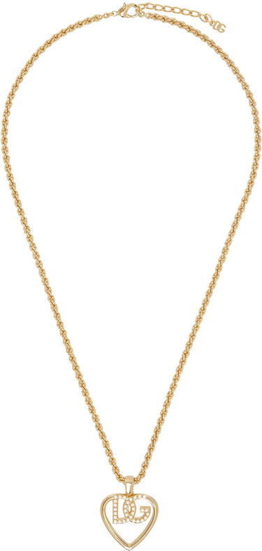 Колие Dolce & Gabbana Dolce&Gabbana Heart 'DG' Pendant Necklace Металик | WNQ6L4 W1111, 0