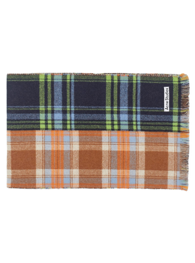 Шал Acne Studios Vorata Patchwork Tartan Scarf Зелено | CA0278-DI7