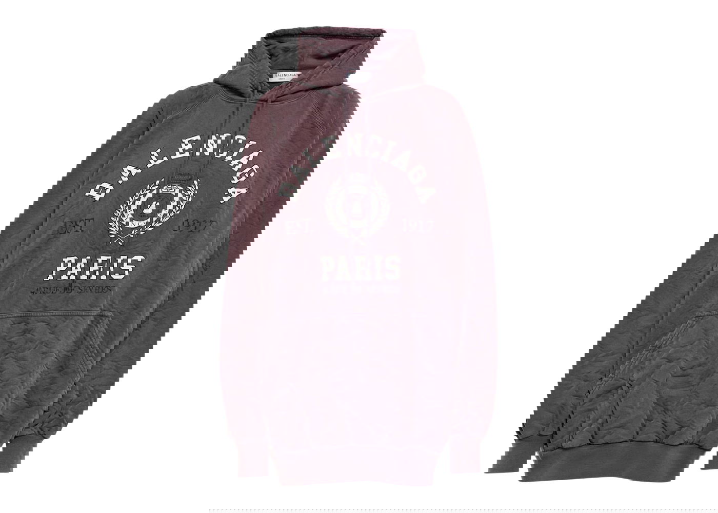 Суитчър Balenciaga College 1917 Oversized Cotton Hoodie Бургунди | 697879TMV990616, 0
