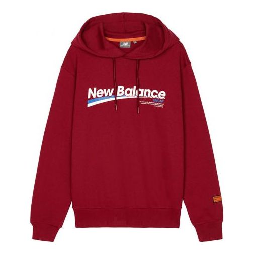 Суитчър New Balance Hoodie Alphabet Print Бургунди | NCA34013-BUR