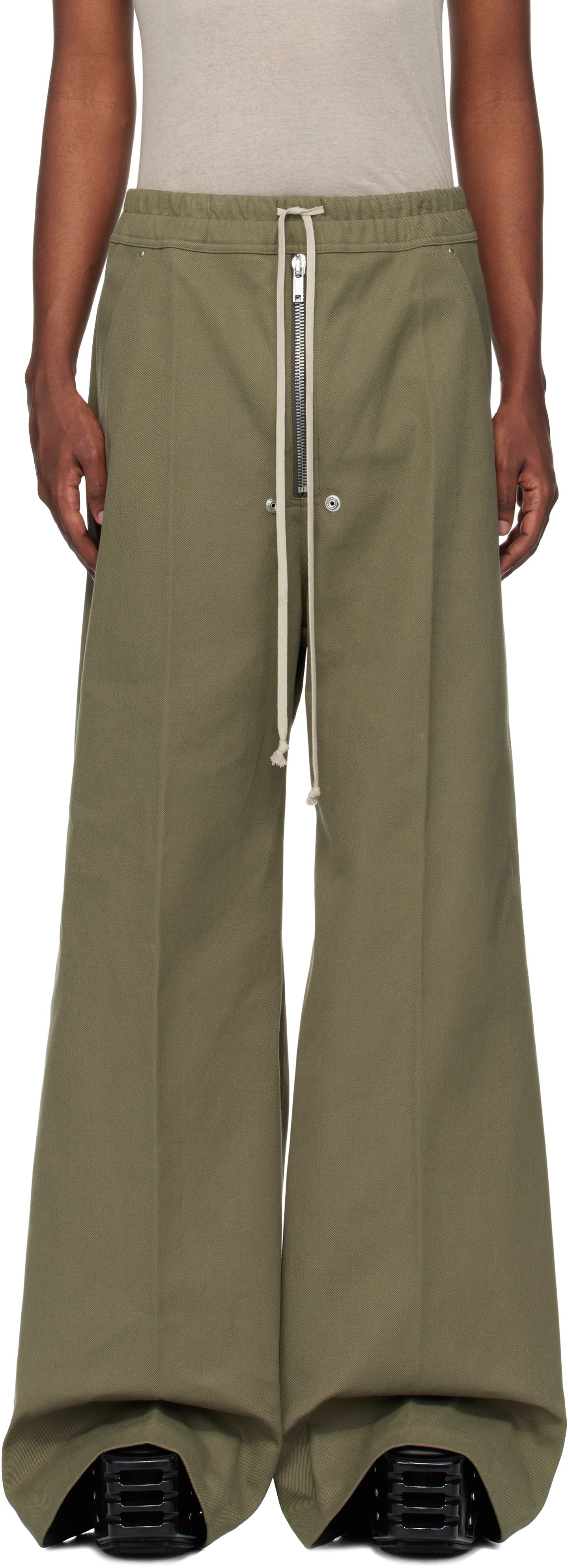 Панталони Rick Owens Wide Leg Drawstring Trousers Зелено | RR02D6366 CTW, 0