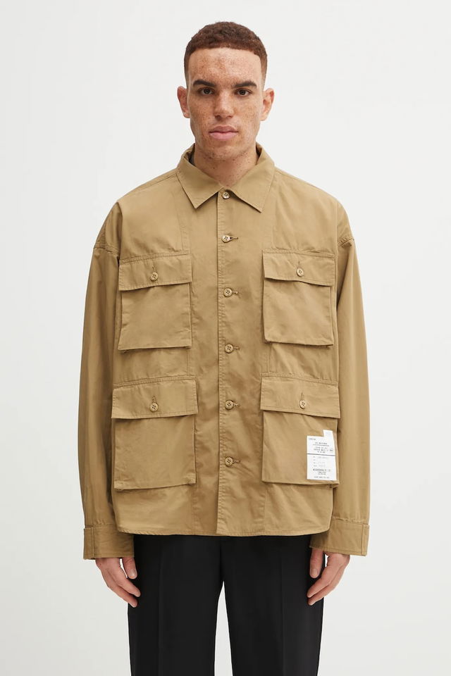 NEIGHBORHOOD Utility Long Sleeve Shirt with Classic Collar, Regular Fit, Cotton
