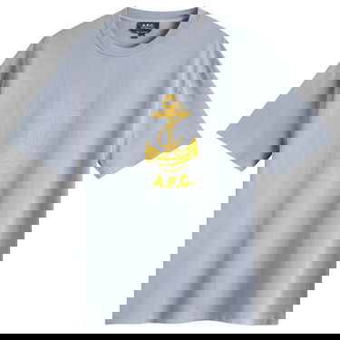 Тениска A.P.C. Men's Davy Anchor Print T-Shirt, Size Small Синьо | COHBS-H26518-IAC, 1