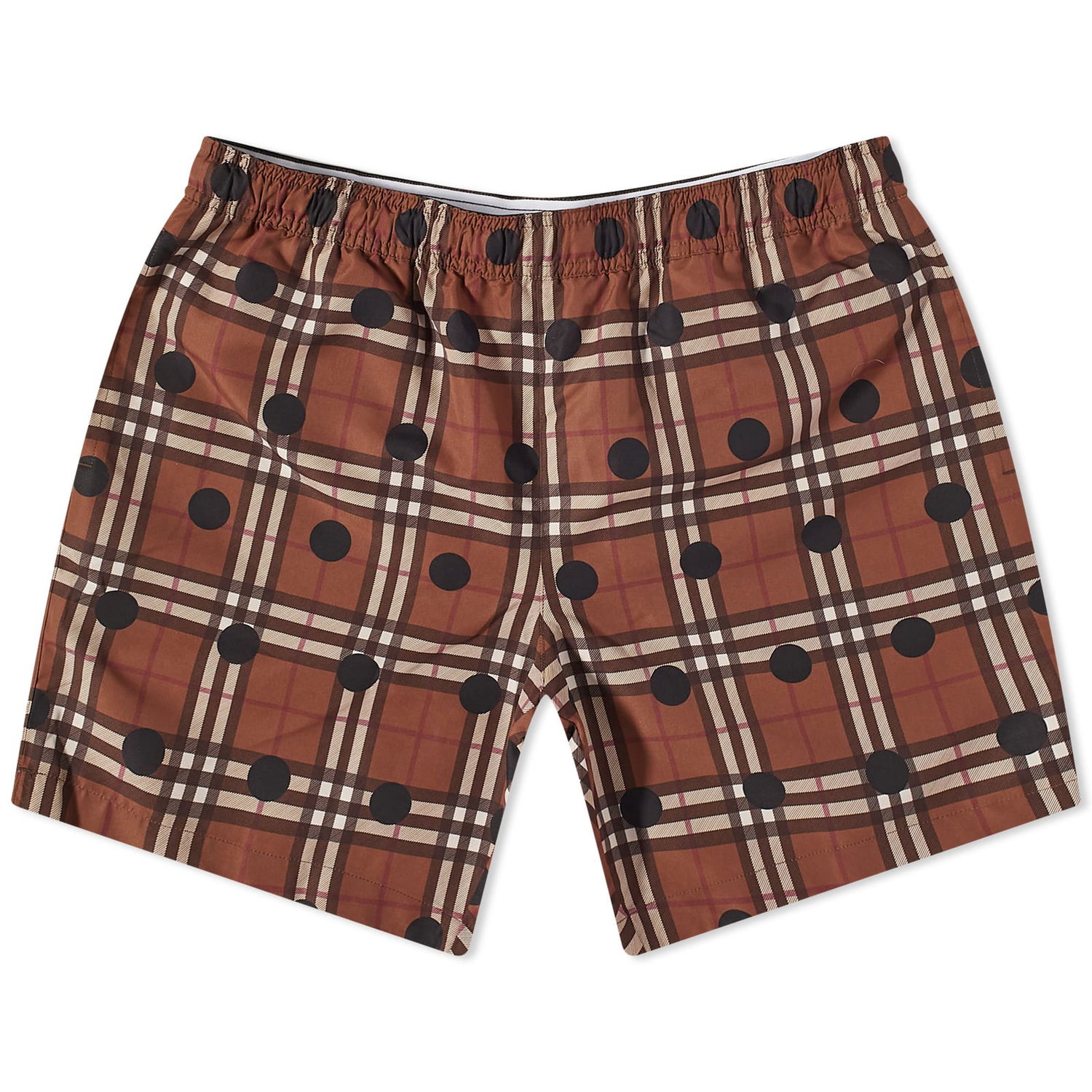 Бански Burberry Guildes Polka Dot Check Swim Short Кафяво | 8068990, 0