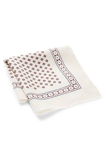 Шал BOSS Digital Print Geometric Border Pocket Square Бежово | 50551097, 1