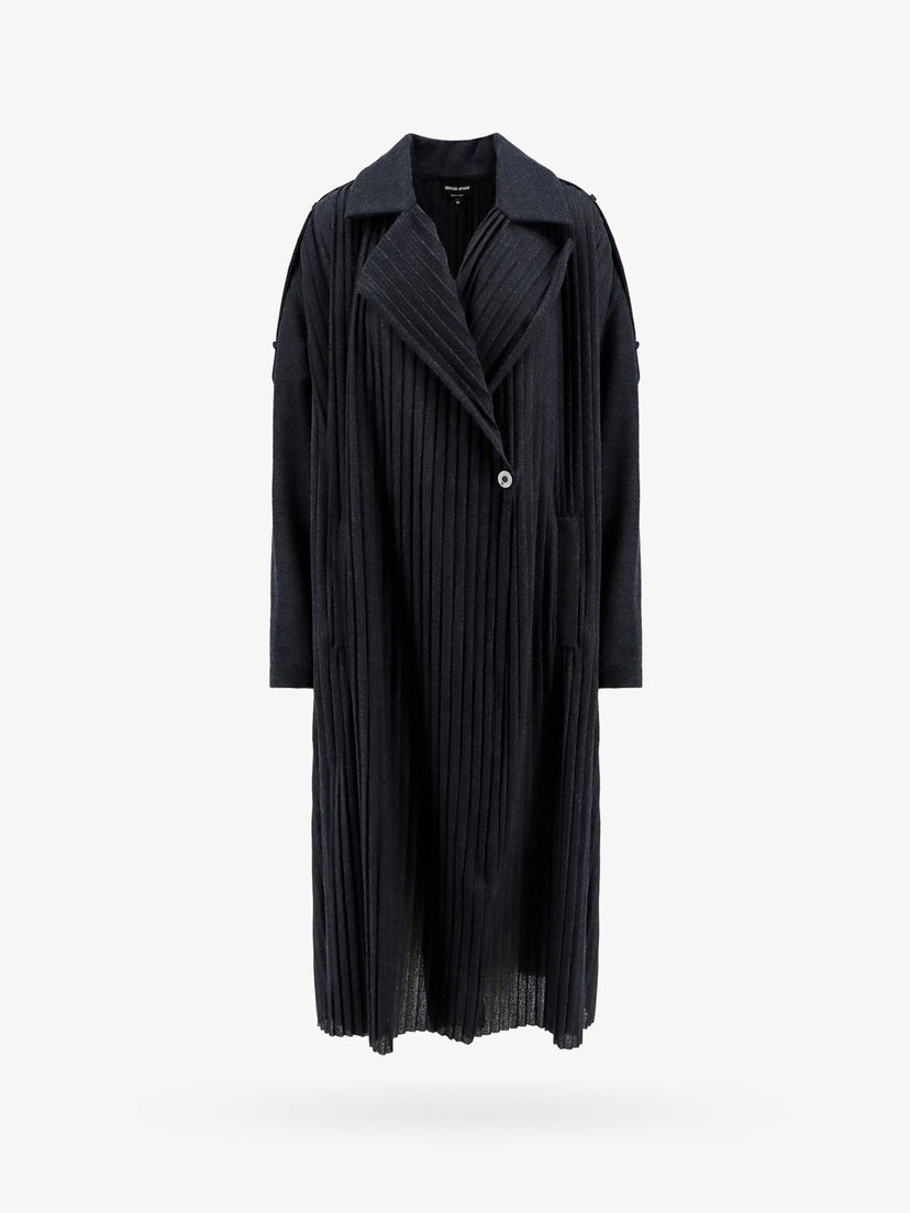 Палта Giorgio Armani Pleated Long Coat Черно | 6DAL60AJZAZU8YQ