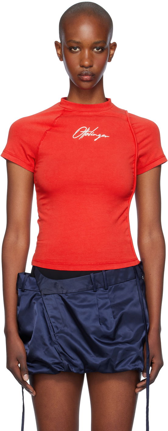 Тениска Ottolinger Ottolinger Deconstructed T-Shirt Червено | 1150104621, 0